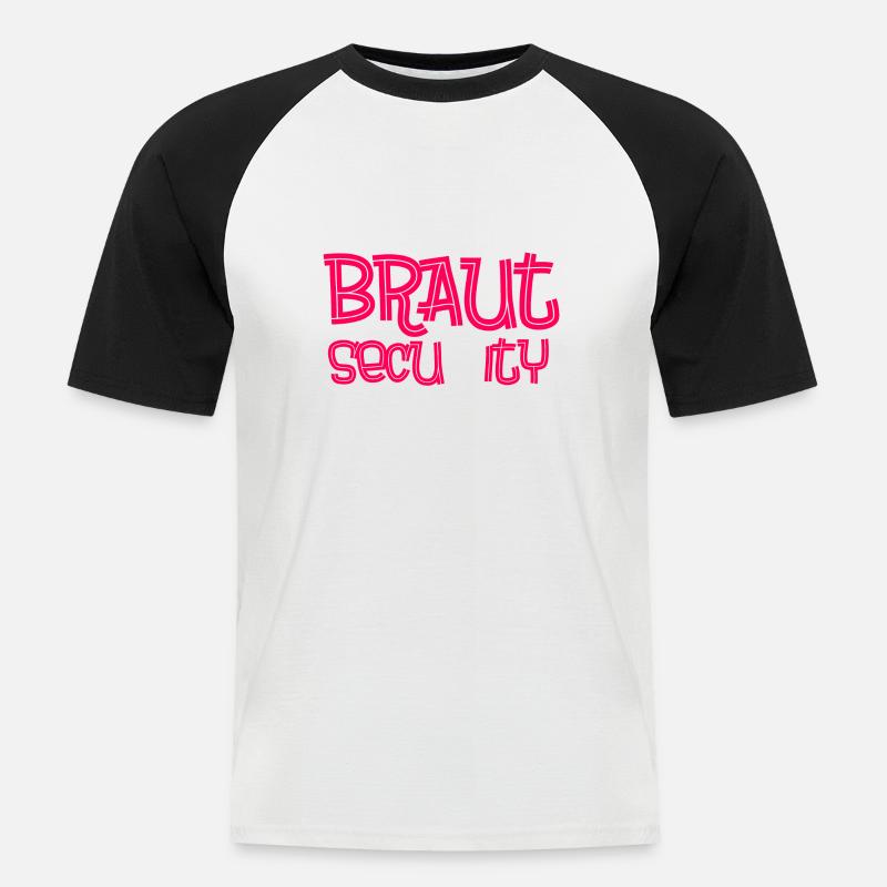 Braut security - Männer Baseball-T-Shirt - Weiß/Schwarz