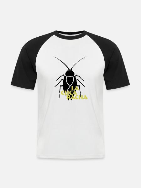 La Cucaracha, die Küchenschabe, spanisch, Español - Männer Baseball-T-Shirt - Weiß/Schwarz