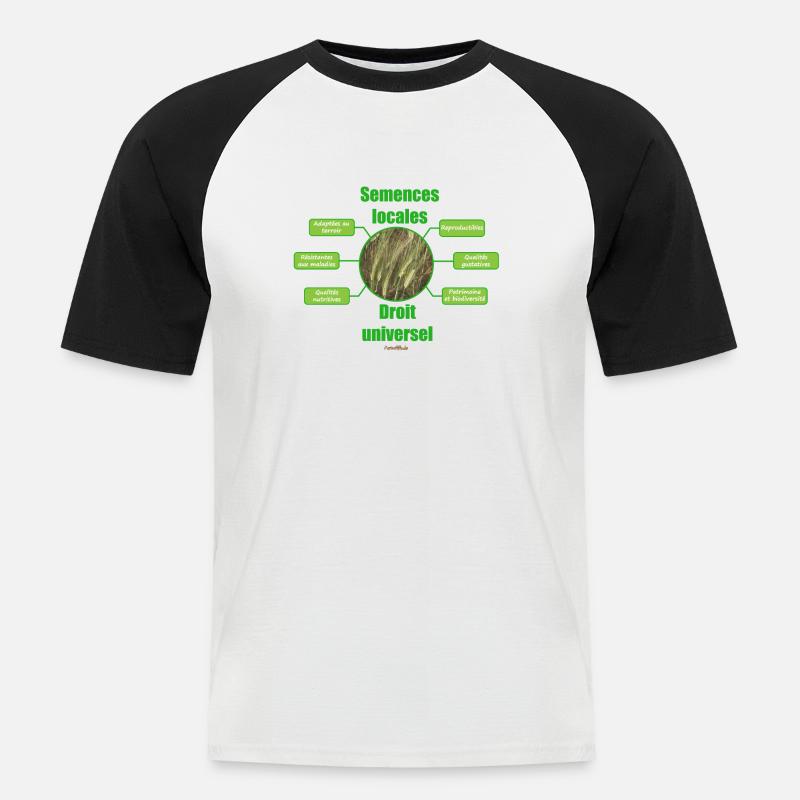 lokale Samen - Männer Baseball-T-Shirt - Weiß/Schwarz