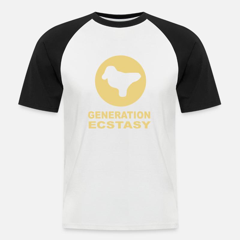 Generation Ecstasy-Pille mit einer Taube - Männer Baseball-T-Shirt - Weiß/Schwarz