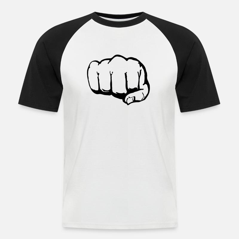 Faust (1c) - Männer Baseball-T-Shirt - Weiß/Schwarz