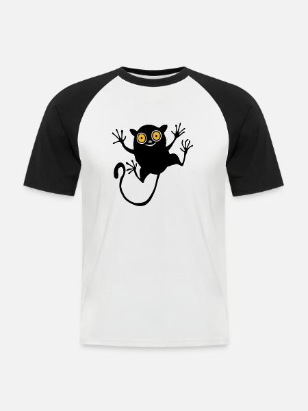 Koboldmaki (für Kinder) - Männer Baseball-T-Shirt - Weiß/Schwarz