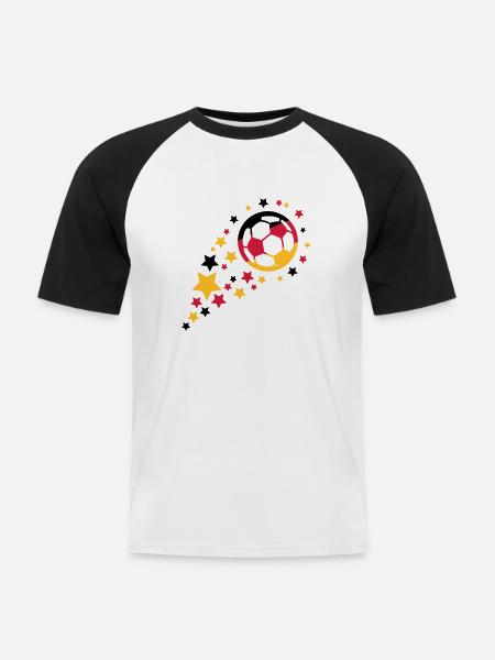 fußball design - Männer Baseball-T-Shirt - Weiß/Schwarz