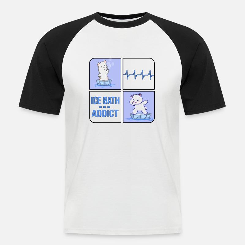 eisbader winterbader eisbär icebath addict - Men's Baseball T-Shirt - white/black