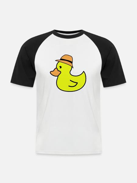 Duck Hat - Men's Baseball T-Shirt - white/black