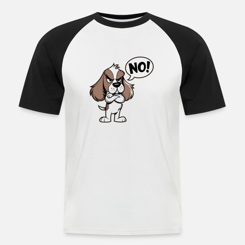 Cocker Spaniel sagt "Nein! - Männer Baseball-T-Shirt - Weiß/Schwarz