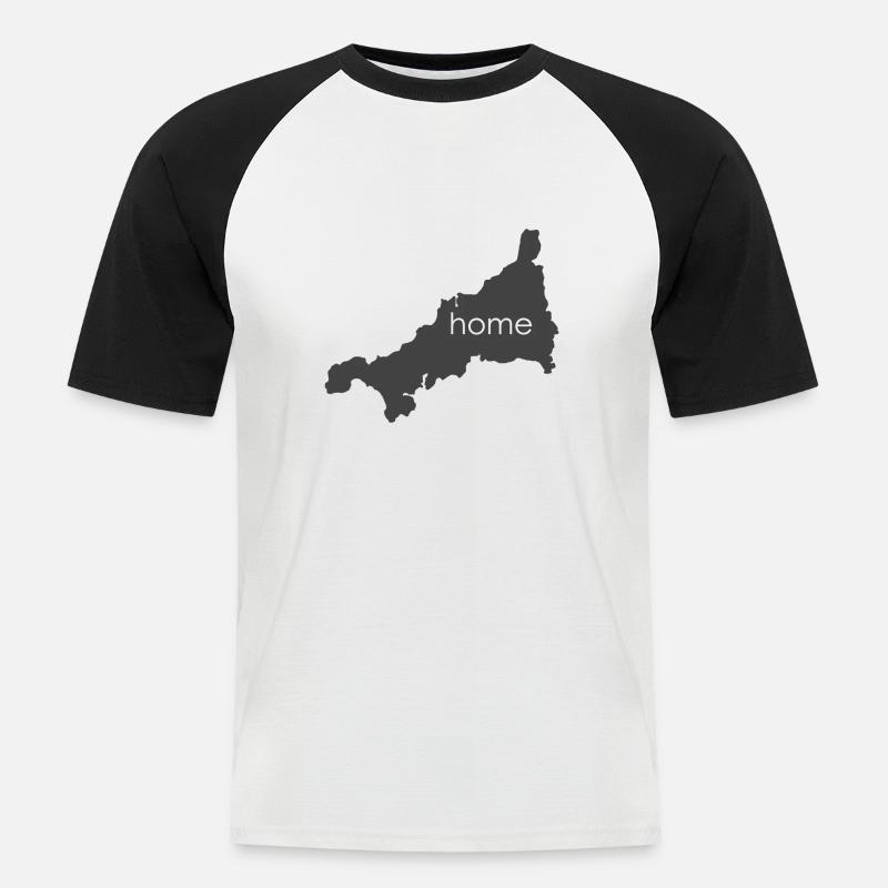 cornwall haus - Männer Baseball-T-Shirt - Weiß/Schwarz