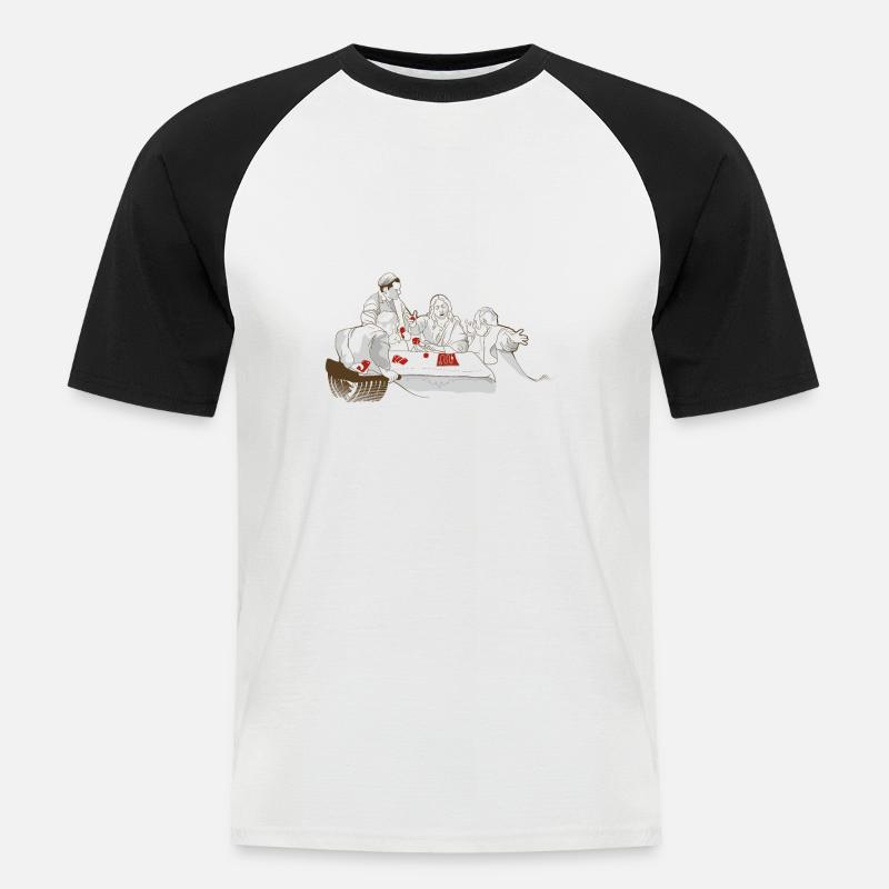 Der echte Caravaggio - Männer Baseball-T-Shirt - Weiß/Schwarz
