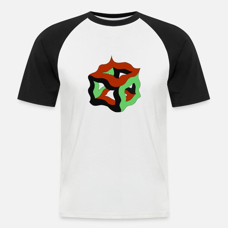 Traumwürfel oder Platon. - Männer Baseball-T-Shirt - Weiß/Schwarz
