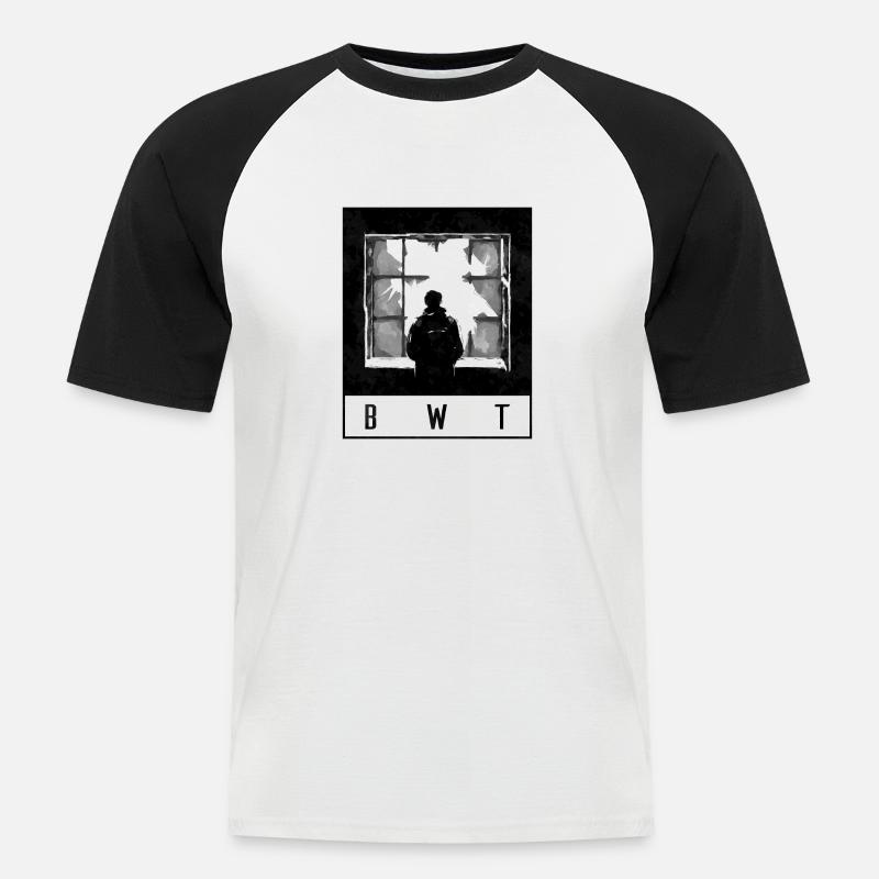 BWT Standard Logo - Männer Baseball-T-Shirt - Weiß/Schwarz