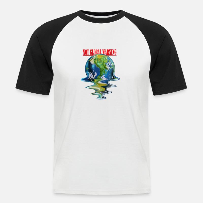 PLANETEN - Männer Baseball-T-Shirt - Weiß/Schwarz