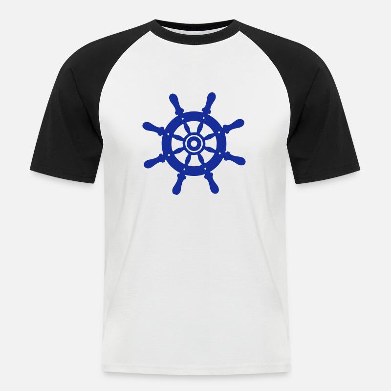 Ship Rutter - Männer Baseball-T-Shirt - Weiß/Schwarz