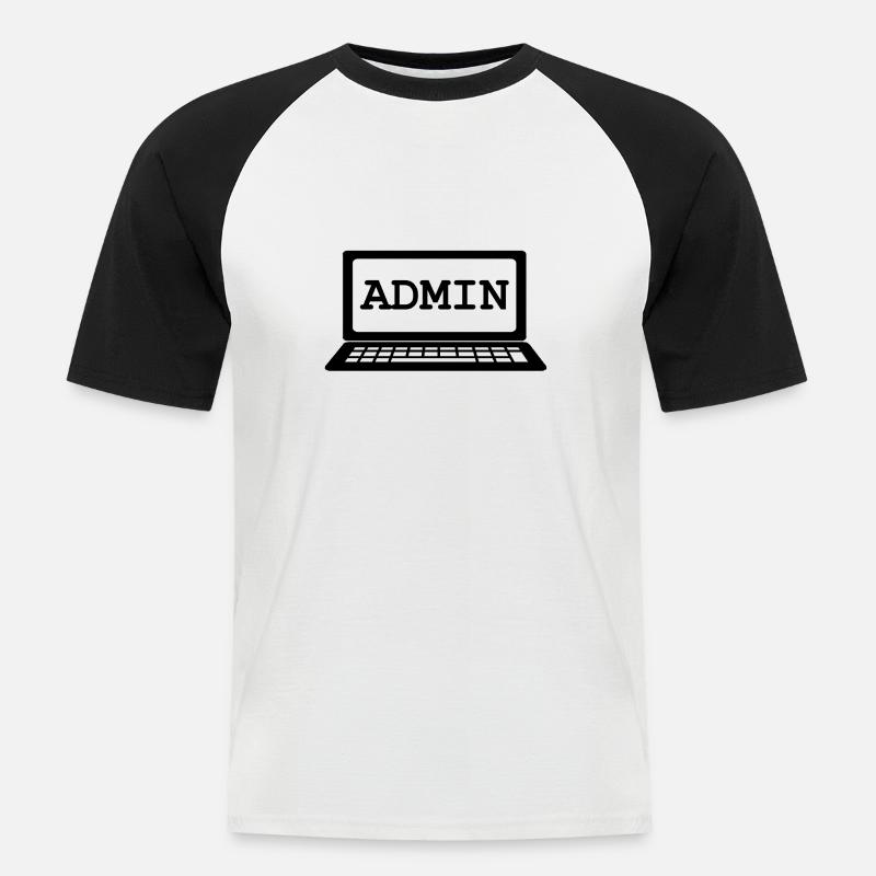 Admin Adminstrator IT Systemadmin - Männer Baseball-T-Shirt - Weiß/Schwarz
