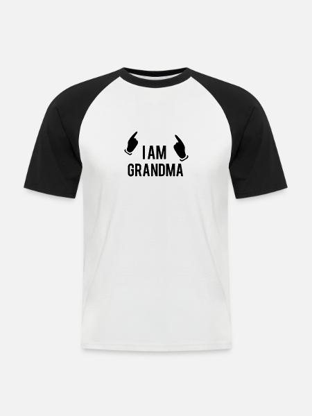 Ich bin Oma - Männer Baseball-T-Shirt - Weiß/Schwarz