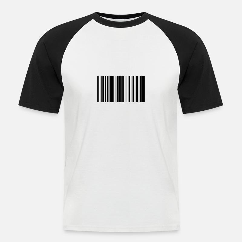 Barcode barcode - Men's Baseball T-Shirt - white/black