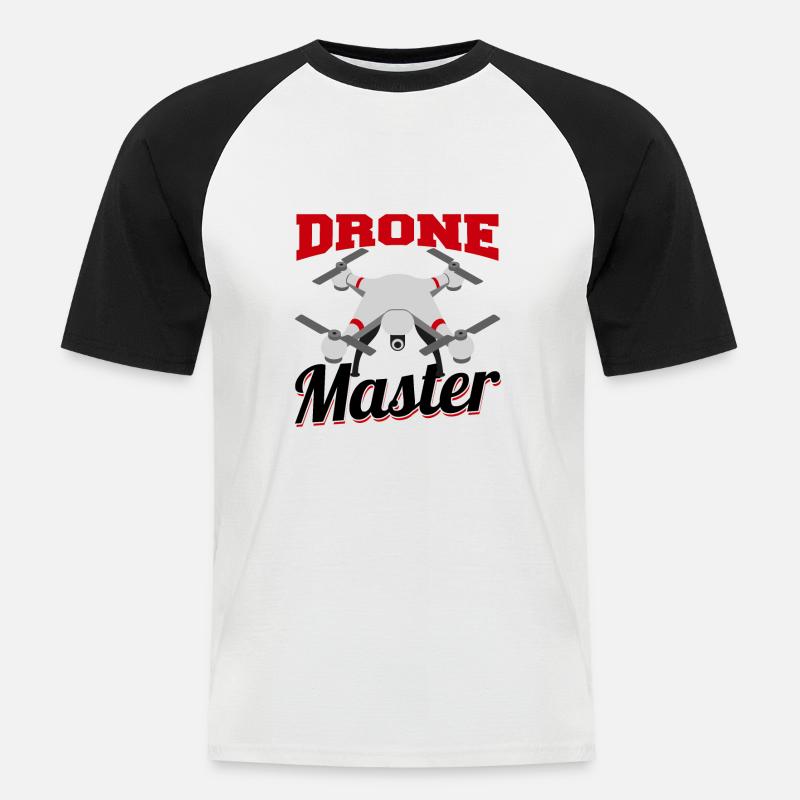 Drone Master | Drone Pilot - Männer Baseball-T-Shirt - Weiß/Schwarz
