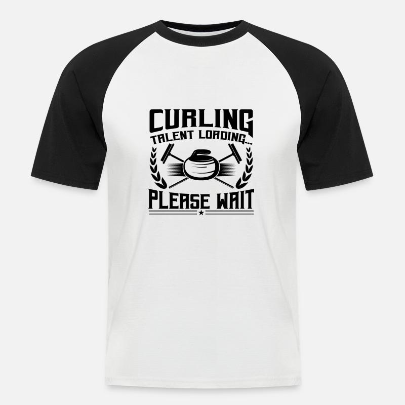 Curling Talent Loading Please Wait - Männer Baseball-T-Shirt - Weiß/Schwarz