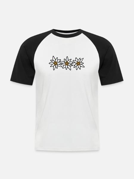 Edelweiss Trio - Men's Baseball T-Shirt - white/black