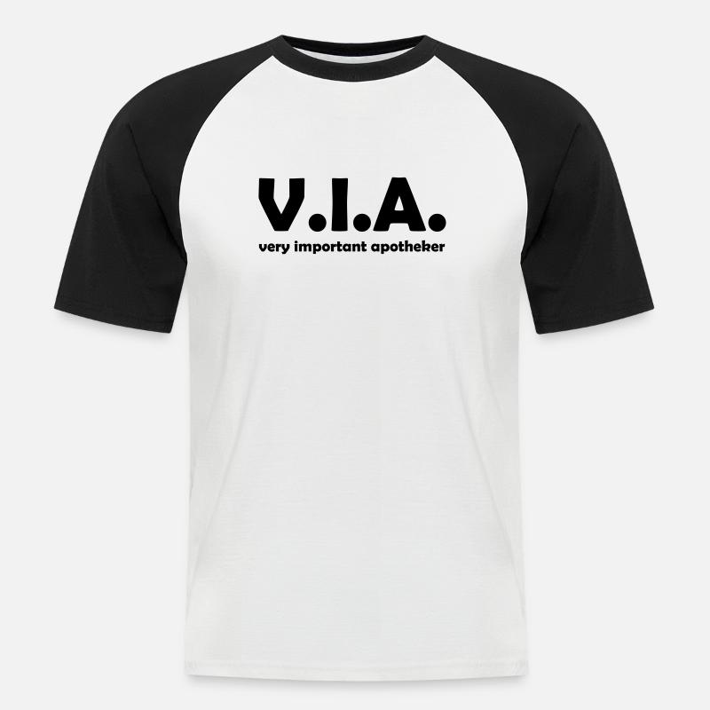 apotheker - Männer Baseball-T-Shirt - Weiß/Schwarz