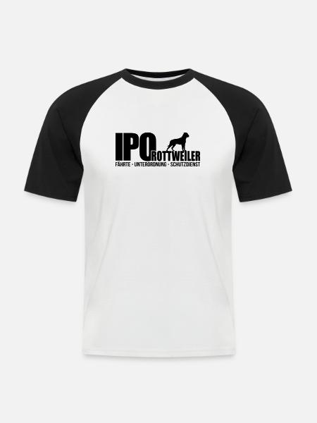 IPO ROTTWEILER - Männer Baseball-T-Shirt - Weiß/Schwarz