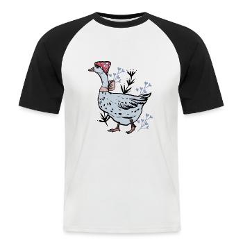 Goose Cottagcore - Men's Baseball T-Shirt - white/black - Front - Nik (191cm)