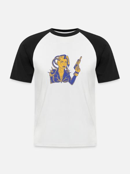 Human Robot - Men's Baseball T-Shirt - white/black