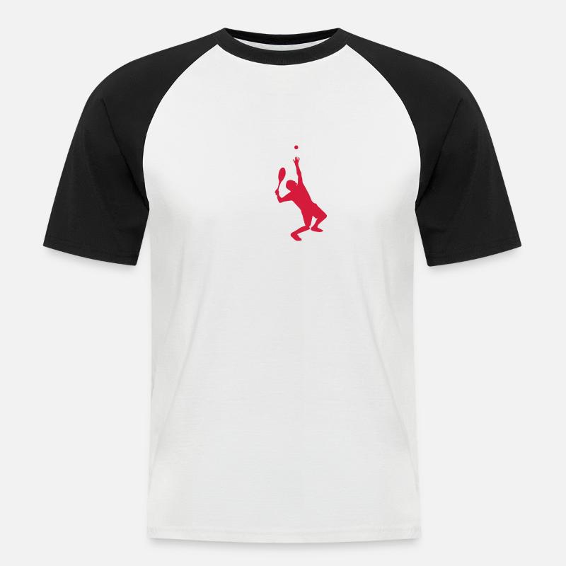 Team Tennis - Männer Baseball-T-Shirt - Weiß/Schwarz