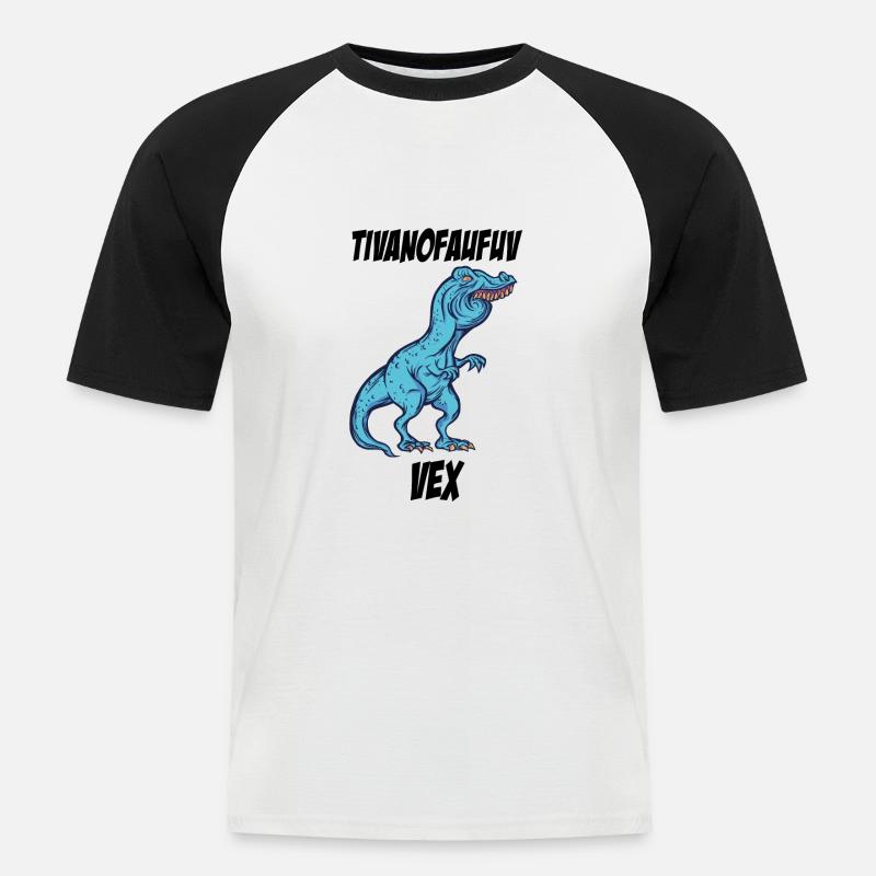 Witziger TRex Überbiss meme Geschenkidee - Männer Baseball-T-Shirt - Weiß/Schwarz