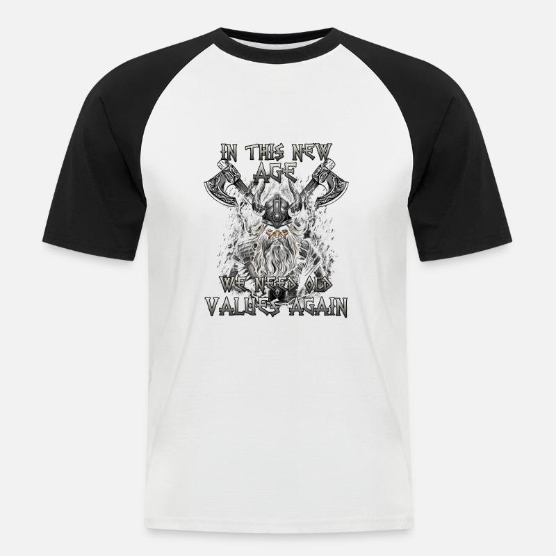 Walhalla Erbe Geschenk einer Kriegerkultur - Männer Baseball-T-Shirt - Weiß/Schwarz
