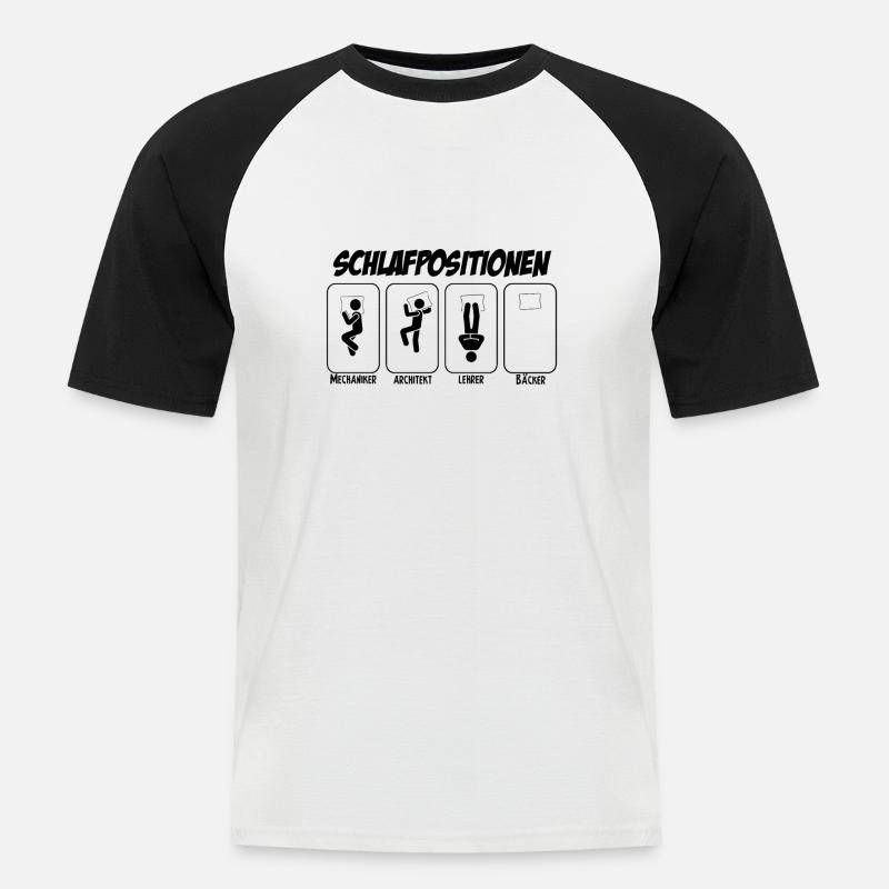Bäcker Geschenk Schichtarbeiter Bäcker - Männer Baseball-T-Shirt - Weiß/Schwarz