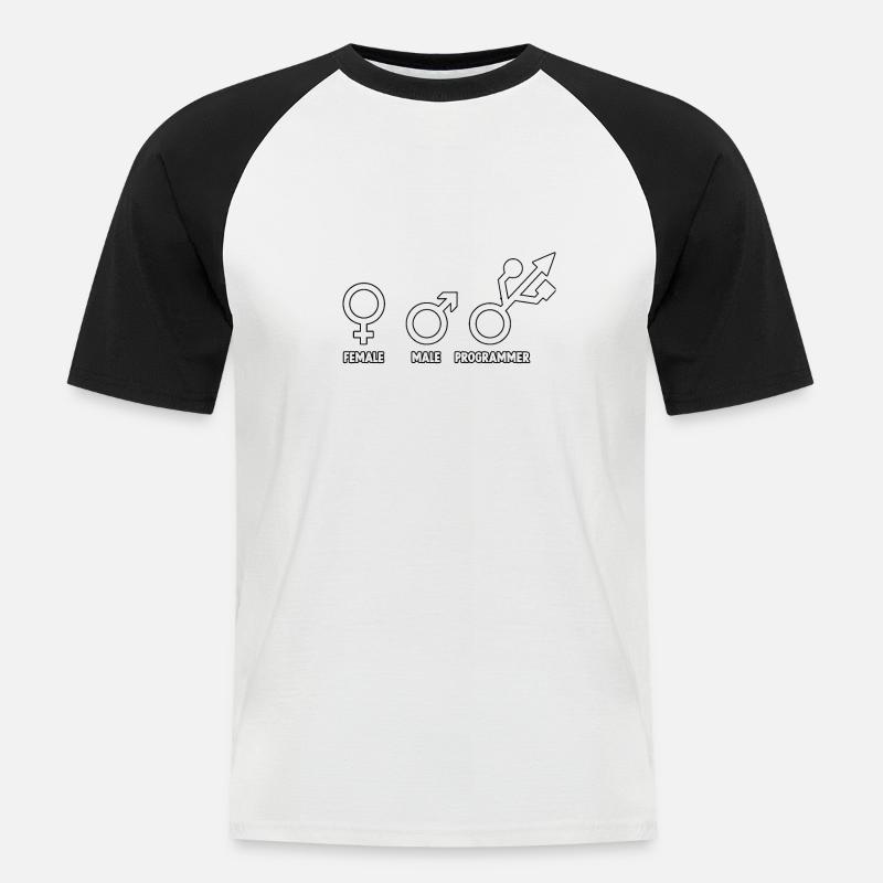 Developer Admin Coder Programmer Computer - Men's Baseball T-Shirt - white/black