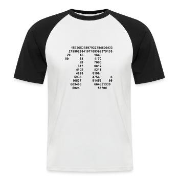 pi - T-shirt baseball manches courtes Homme - blanc/noir - Devant - Nik (191cm)