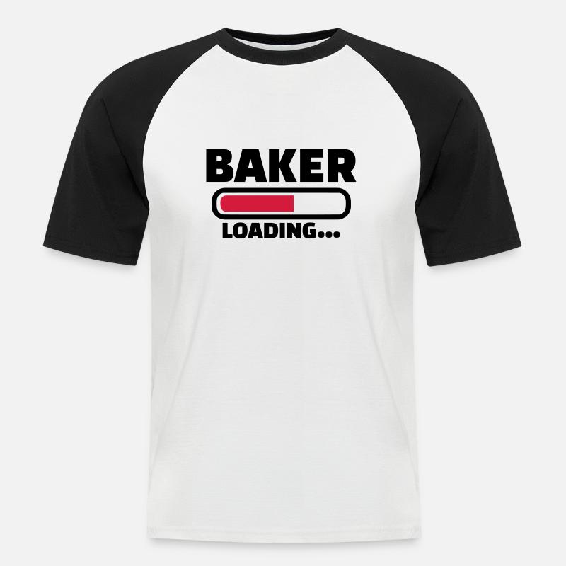 Bäcker - Männer Baseball-T-Shirt - Weiß/Schwarz