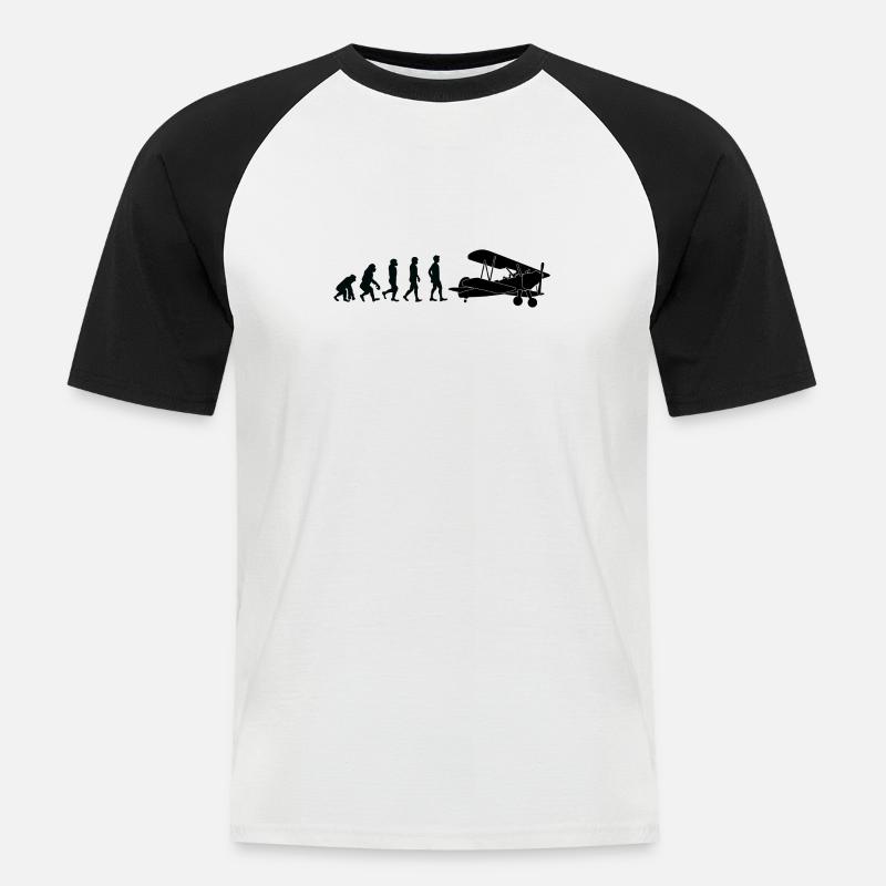 Evolution Pilot - Men's Baseball T-Shirt - white/black