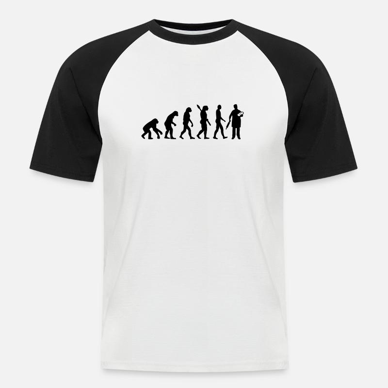 Evolution Baker - Men's Baseball T-Shirt - white/black
