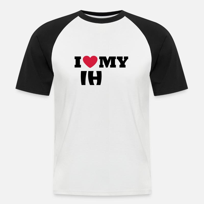 Liebesbeweis - Männer Baseball-T-Shirt - Weiß/Schwarz