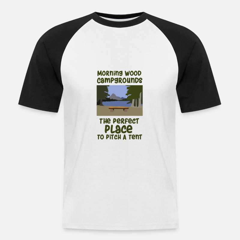 Camping Spruch Zelten - Männer Baseball-T-Shirt - Weiß/Schwarz