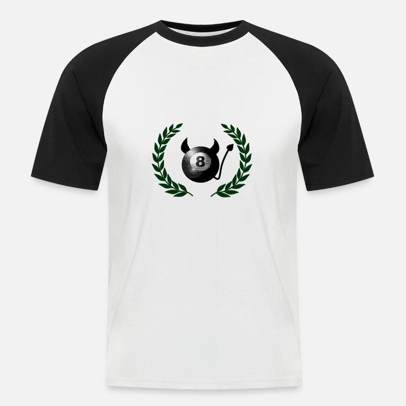 billiards - Men's Baseball T-Shirt - white/black