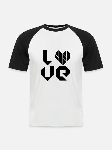 I LOVE - Men's Baseball T-Shirt - white/black