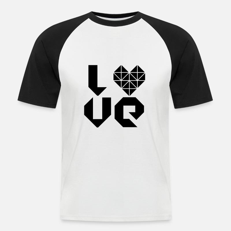 I LOVE - Männer Baseball-T-Shirt - Weiß/Schwarz