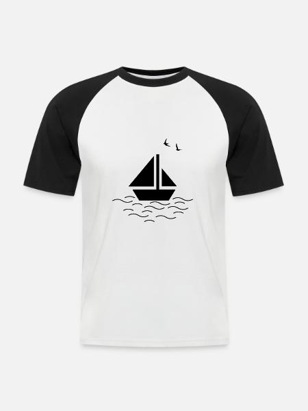 Sailboat - Men's Baseball T-Shirt - white/black