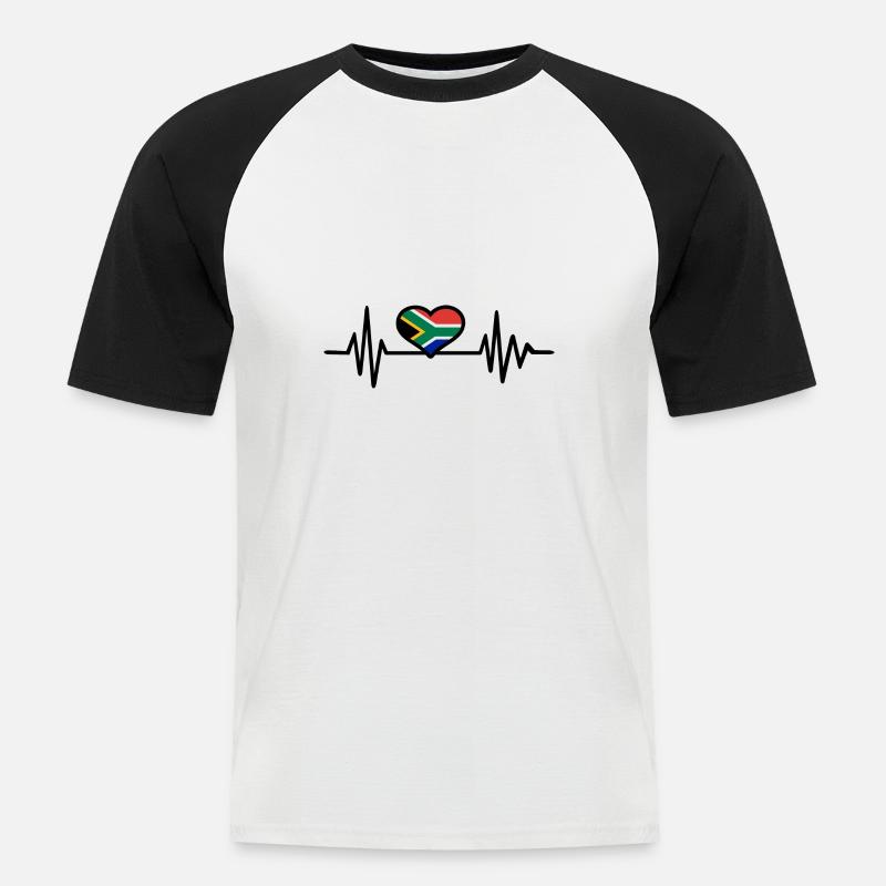 Südafrika - Männer Baseball-T-Shirt - Weiß/Schwarz