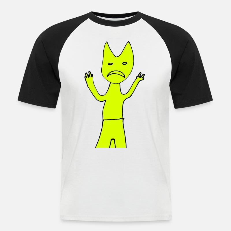 trash boy - Männer Baseball-T-Shirt - Weiß/Schwarz