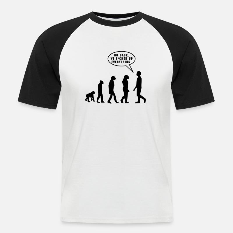 Evolution - Men's Baseball T-Shirt - white/black