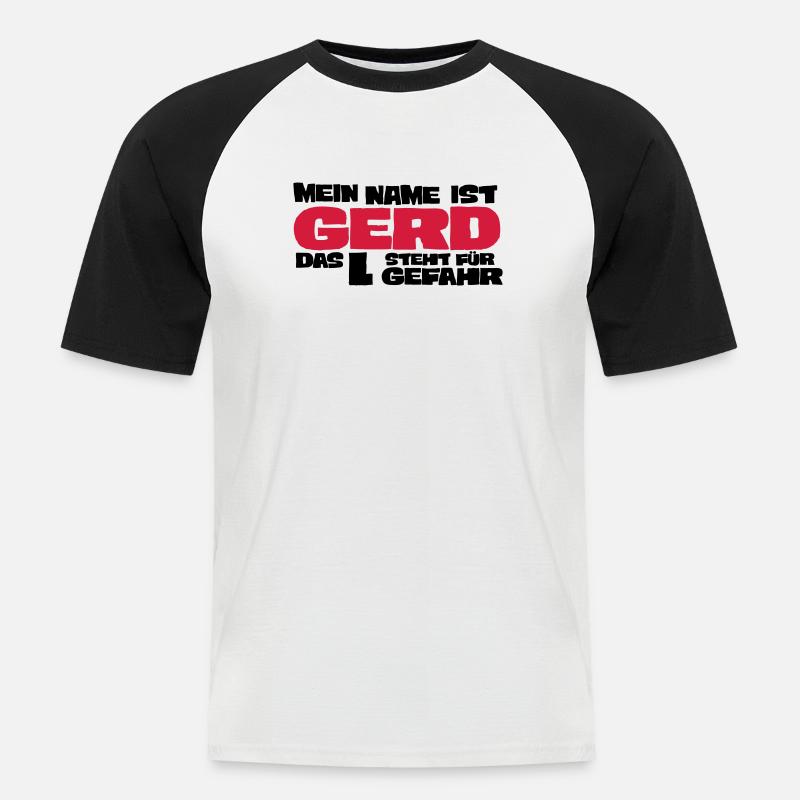 gerd - T-shirt baseball manches courtes Homme - blanc/noir