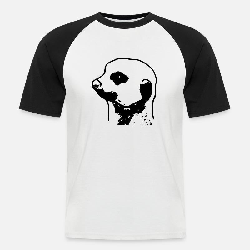 erdmann/erdfrau - Männer Baseball-T-Shirt - Weiß/Schwarz