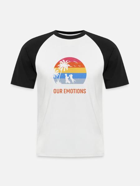 dogs feel our emotions - Men's Baseball T-Shirt - white/black