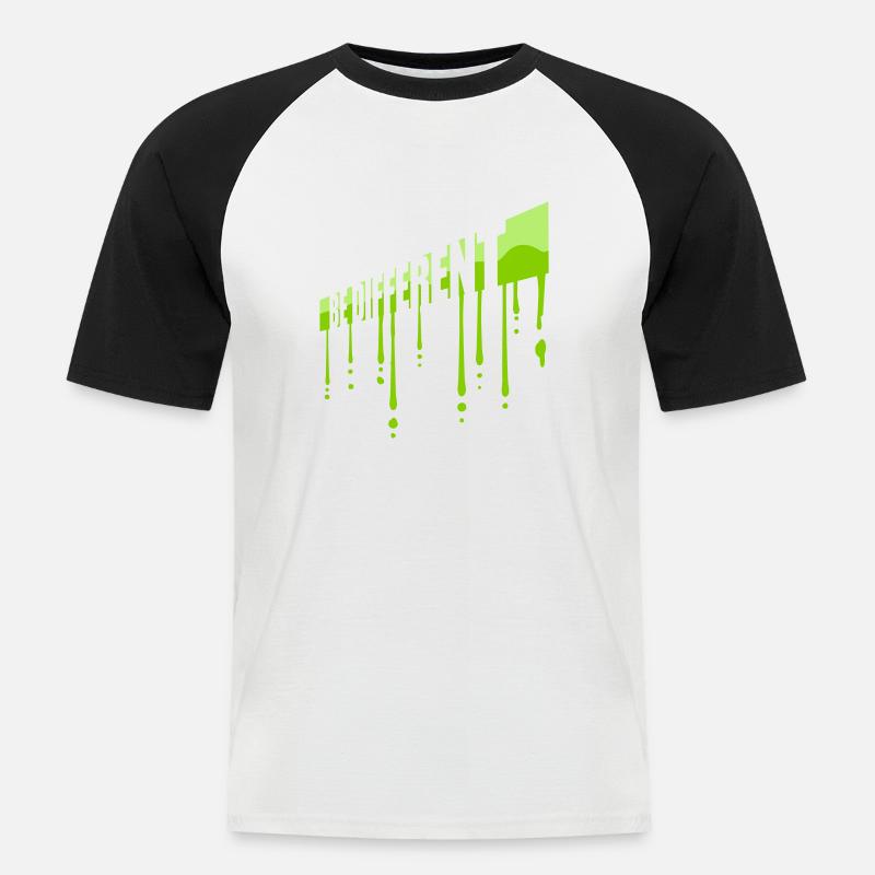 Be different Logo Design - Männer Baseball-T-Shirt - Weiß/Schwarz