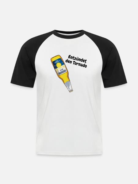 Entzündet den Tornado - Männer Baseball-T-Shirt - Weiß/Schwarz