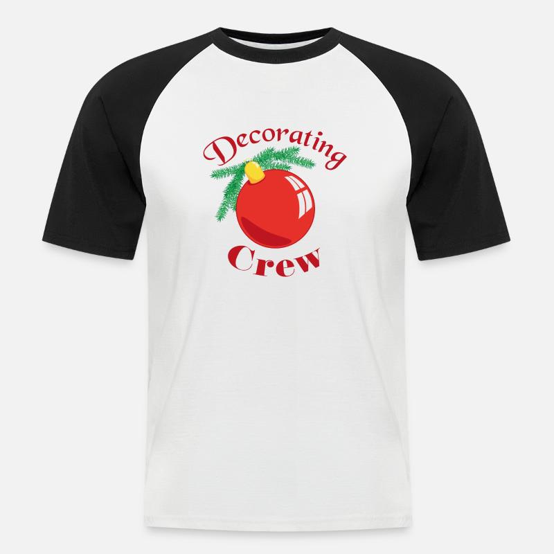 Decorating crew - Männer Baseball-T-Shirt - Weiß/Schwarz